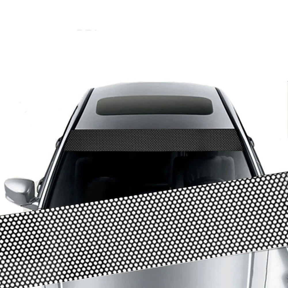 Automotive Sunshade Window Film | 3D Perforated Vinyl for Front Windshield & Rear Glass | Decorative UV Cut-Off Sticker