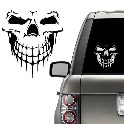 Skull Head Reflective Sticker Decal | Laser Rainbow Design for Motorcycle Helmet & Body | Moto Scooter Windshield Decor