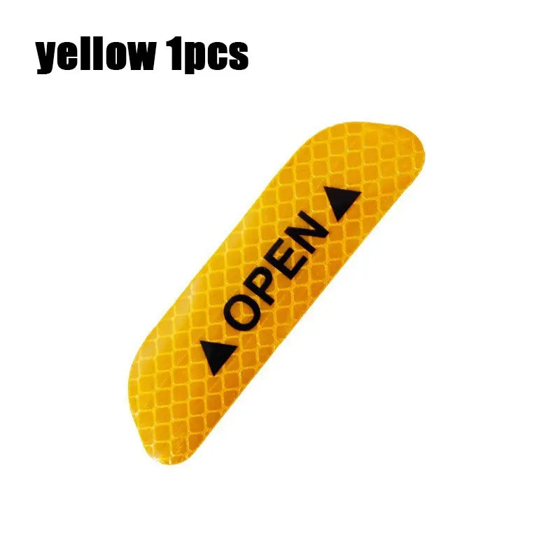 4-Piece Car Door Warning Reflector Kit | "OPEN" Safety Stickers for Interior & Exterior | Night Visibility Reflective Tape