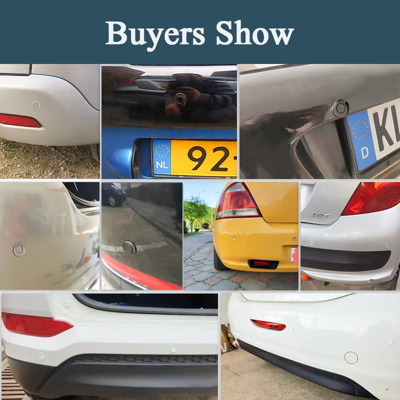 Hippcron 4-Sensor Parking Aid Kit | 3" LCD Display with Backlight | Universal Buzzer & Visual Alerts for Car Reverse Safety