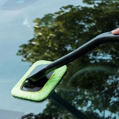 Car Windshield Cleaner Brush Kit Car Inside Window Cleaning Wash Tool Microfiber Wand with Handle Auto Window Easy Defogger Set
