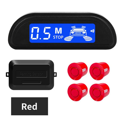 Hippcron 4-Sensor Parking Aid Kit | 3" LCD Display with Backlight | Universal Buzzer & Visual Alerts for Car Reverse Safety