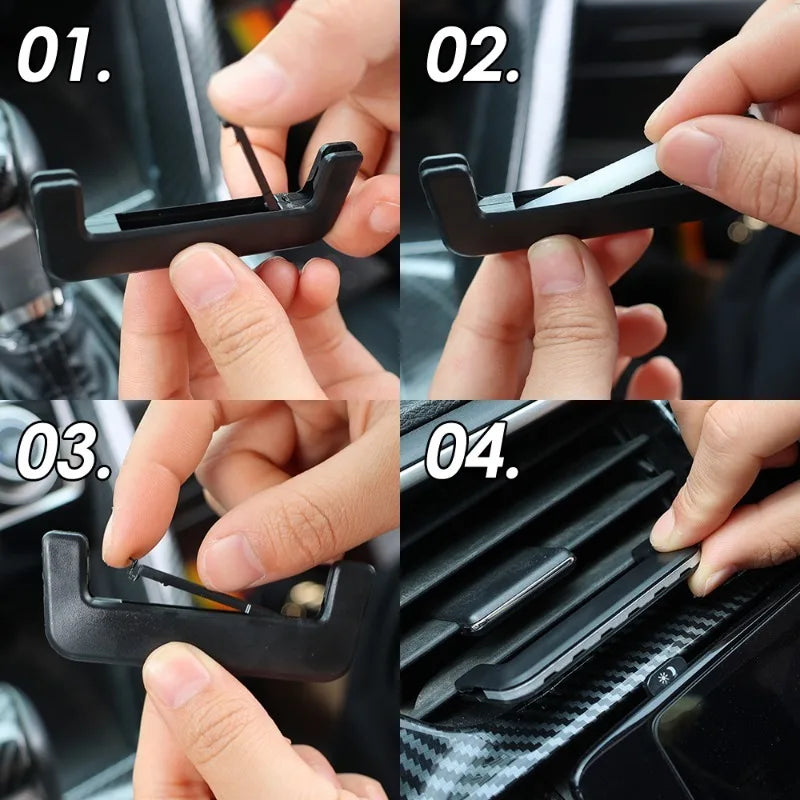 Hidden Air Vent Aromatherapy Clip | Solid Scent Strips & Tablets for Cars | Wind Direction Paddle Diffuser