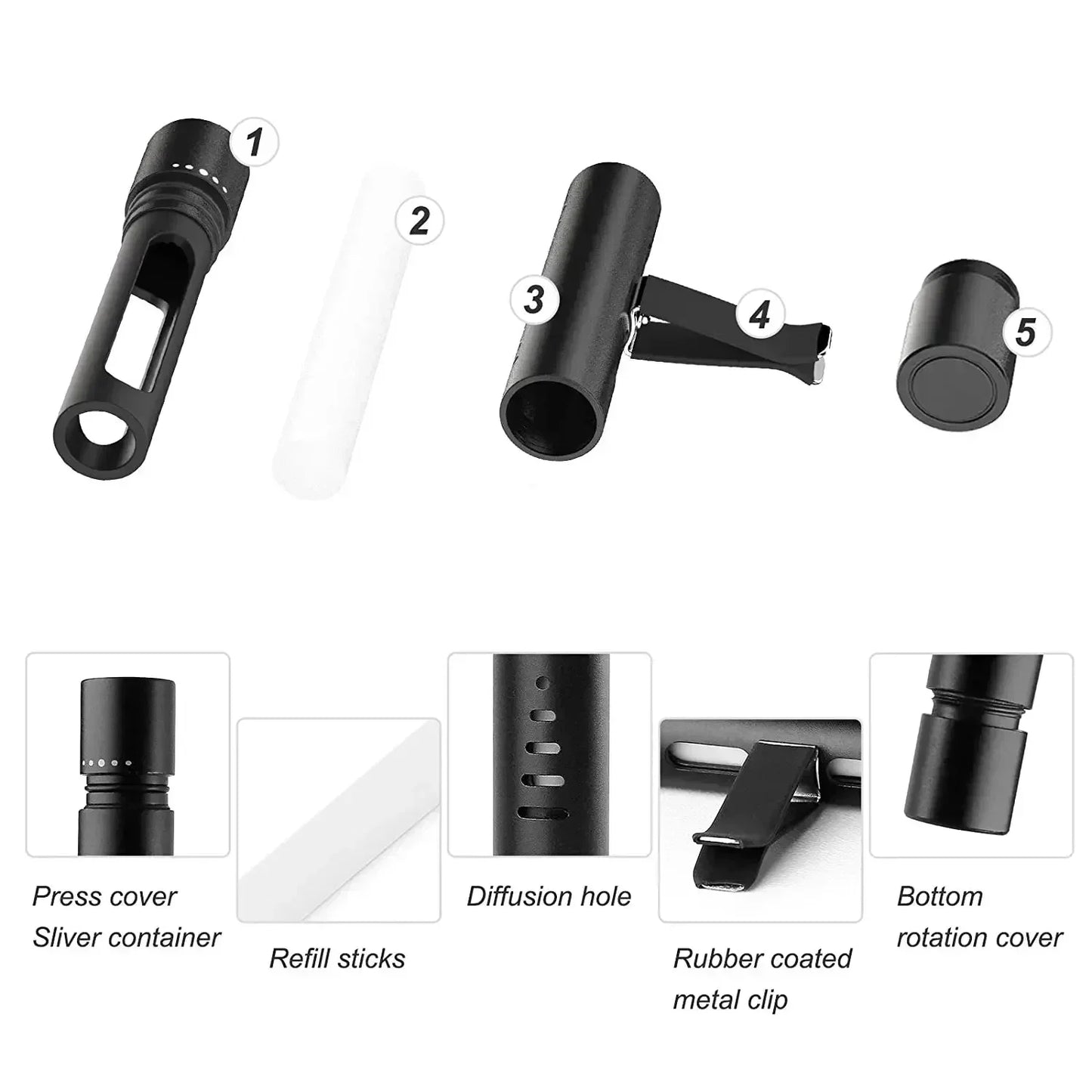 Car Vent Air Freshener Clip | Eliminates Odors with Long-Lasting Natural Scents | Auto Aroma Accessory