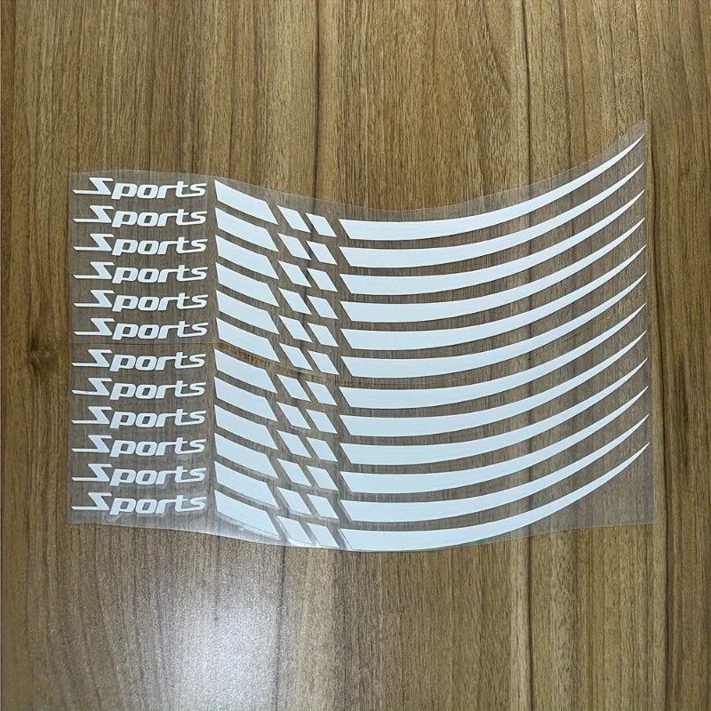 12-Piece Motorcycle Wheel Sticker Set | Reflective Rim Decals for 18-21 Inch Wheels | Night Safety & Styling Upgrade