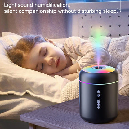 180ML Mini USB Humidifier & Aroma Diffuser | 7-Color LED Mood Light for Home, Car, Office | Essential Oil Purifier