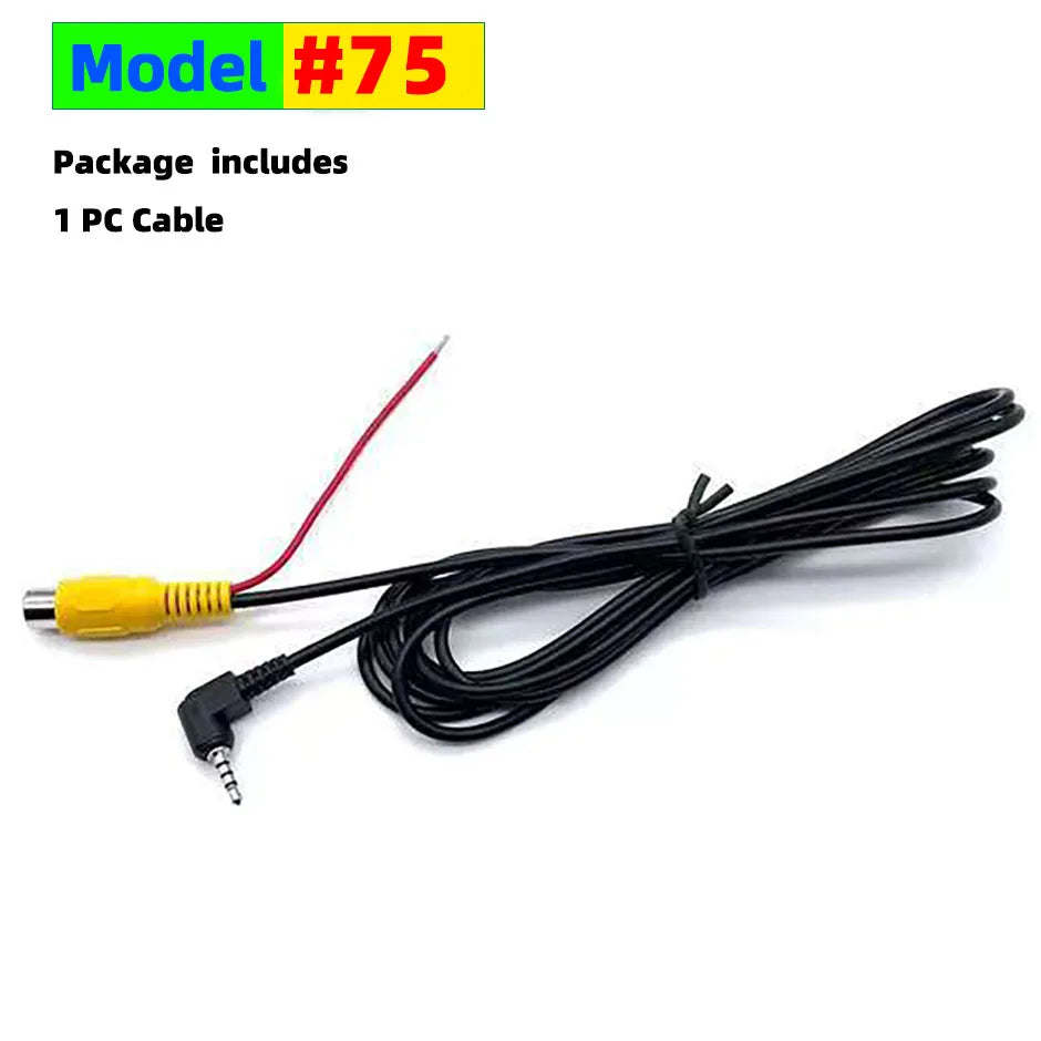 RCA to 2.5mm AV Adapter Cable | Rear View Camera Connection for DVR Dash Cam | Reverse Trigger Video Input Line