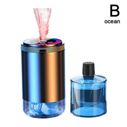 Smart Car Air Freshener with Starry Sky Light | Rechargeable 5-Level Aroma Diffuser | Auto Scent Detection & Mood Lighting