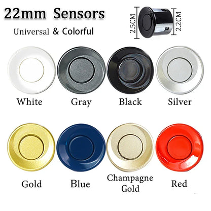 Hippcron 4-Sensor Parking Aid Kit | 3" LCD Display with Backlight | Universal Buzzer & Visual Alerts for Car Reverse Safety