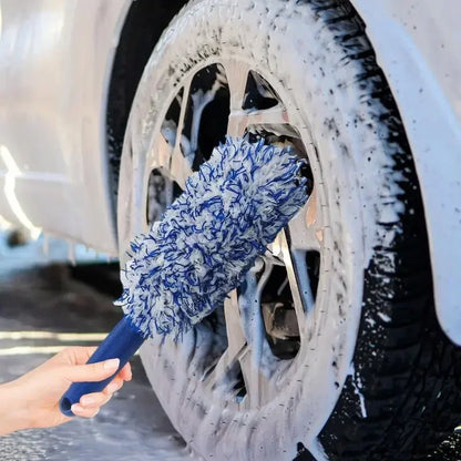 Super Plush Microfiber Wheel Cleaning Brush | Soft Bristles for Tire, Rim & Hub | Scratch-Free Detailing & Car Wash Tool
