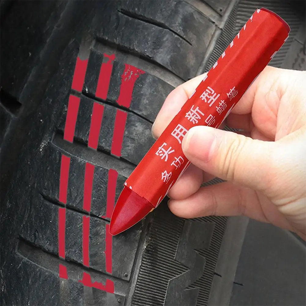 Waterproof Tire Crayon Marker - Portable, Fade-Resistant Paint Pen for Car Tire Tread, Stones, Tiles, and Vehicle Care