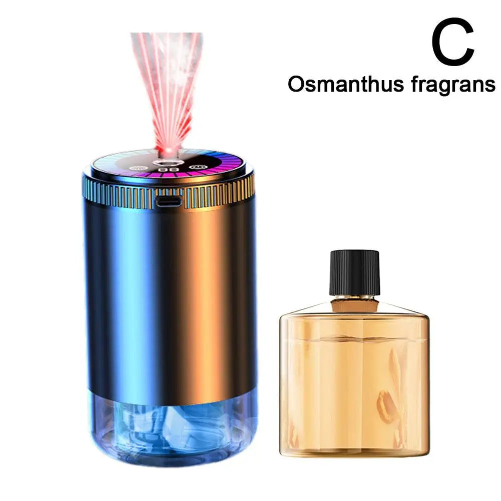 Smart Car Air Freshener with Starry Sky Light | Rechargeable 5-Level Aroma Diffuser | Auto Scent Detection & Mood Lighting