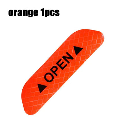 4-Piece Car Door Warning Reflector Kit | "OPEN" Safety Stickers for Interior & Exterior | Night Visibility Reflective Tape