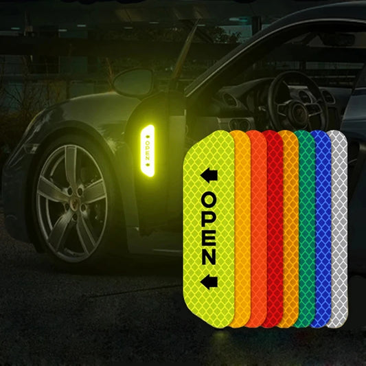 4-Piece Kia Reflective Door Sticker Set | Custom Fit for Ceed, Sportage, Rio, Soul, Sorento | Night Safety Warning Decals