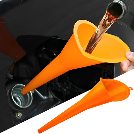 Long-Reach Anti-Splash Funnel | Plastic Oil & Gas Filling Tool for Cars & Trucks | Easy Engine Refueling