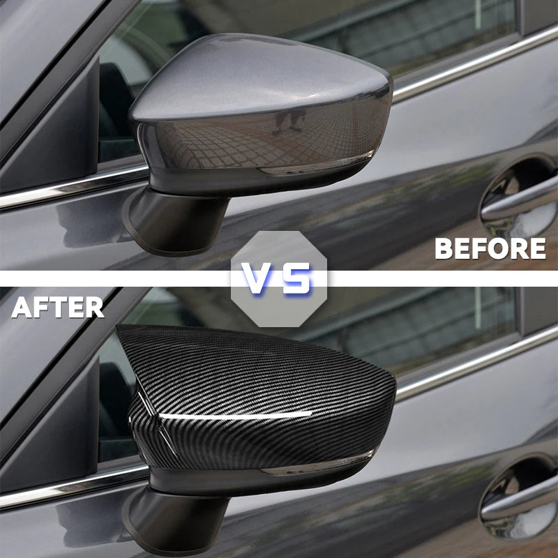 1-Pair Glossy Rearview Mirror Cover Caps | Replacement Housing for Mazda 3 / Axela (2014-2019) | Exterior Styling Upgrade
