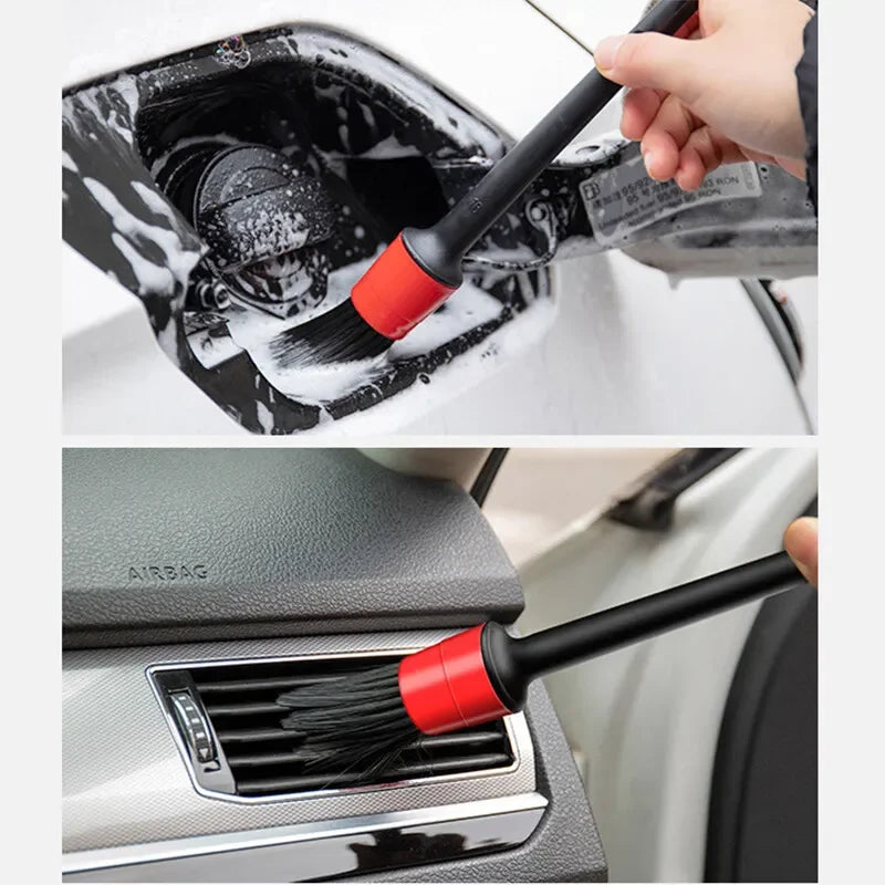 5-Piece Car Detailing Brush Set | Interior & Wheel Cleaning Tools for Dashboard, Vents, Tires | Complete Auto Care Kit