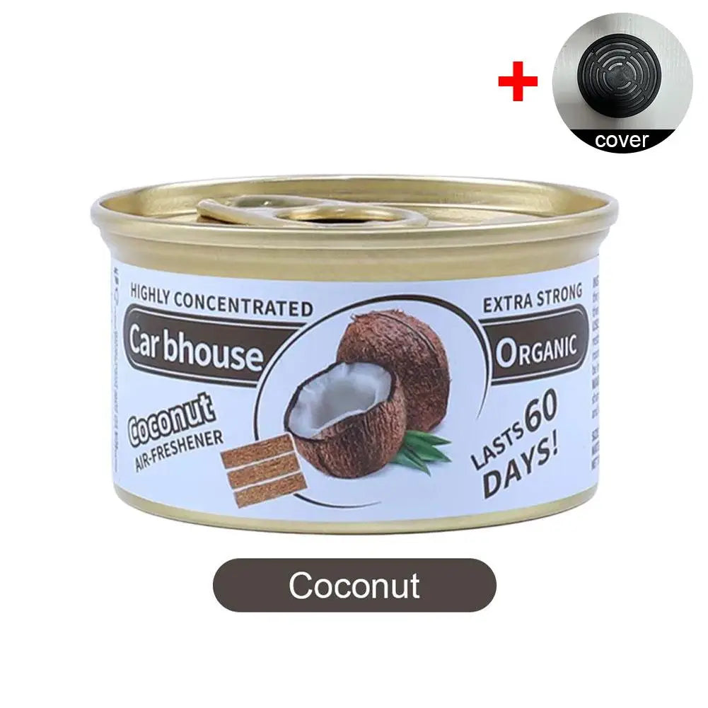 Wood & Coffee Scented Car Air Freshener | Long-Lasting Canned Perfume Block | Auto Aromatherapy & Deodorizer