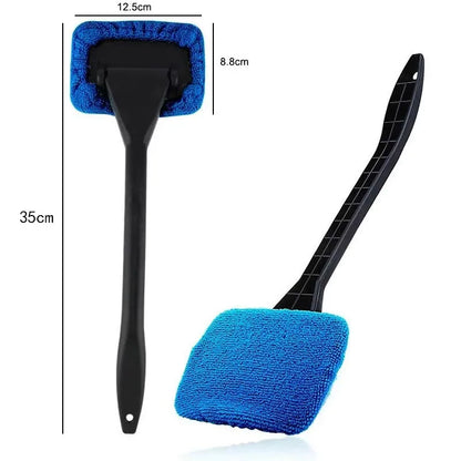 Interior Windshield Wiper & Cleaner | Long Reach Brush for Car Glass Cleaning | Ergonomic Handle Tool