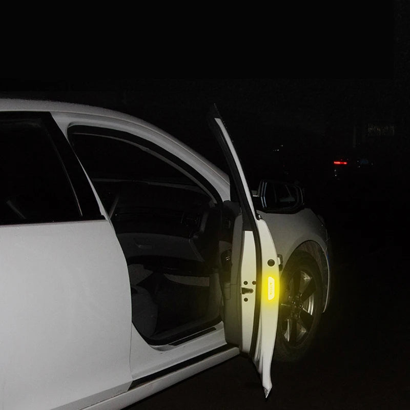 4-Piece Car Door Warning Reflector Kit | "OPEN" Safety Stickers for Interior & Exterior | Night Visibility Reflective Tape