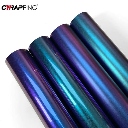 Chameleon Color-Shift Vinyl Wrap Film | Glossy & Matte Air-Release Sticker for Motorcycle & Auto Tuning | Waterproof