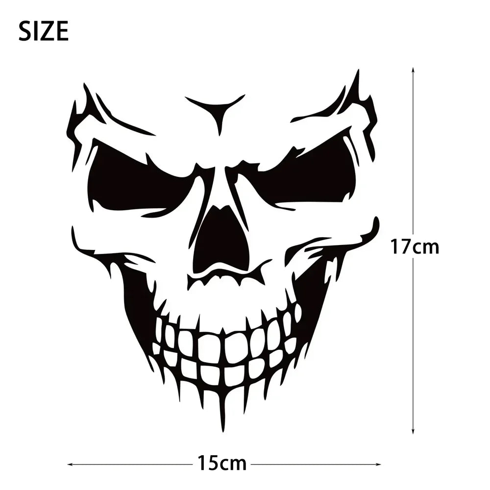 Skull Head Reflective Sticker Decal | Laser Rainbow Design for Motorcycle Helmet & Body | Moto Scooter Windshield Decor