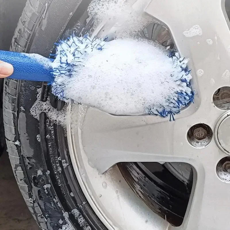 Super Plush Microfiber Wheel Cleaning Brush | Soft Bristles for Tire, Rim & Hub | Scratch-Free Detailing & Car Wash Tool