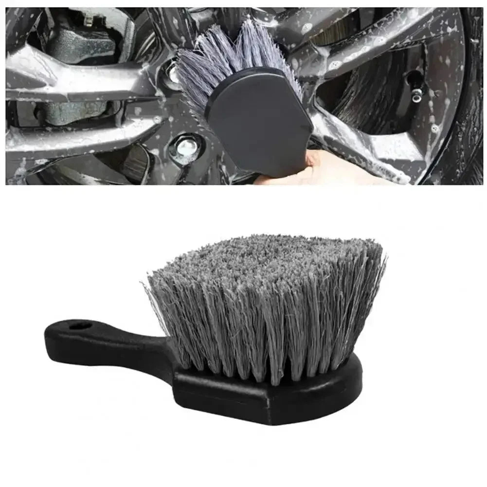 Short-Handle Wheel & Tire Cleaning Brush Set | Durable Detailing Brush for Car Rim Maintenance | Ergonomic Auto Care Kit