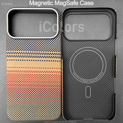Magnetic MagSafe Case for iPhone 17 Pro Max/17 Pro/17 Air/17 Aramid Carbon Fiber Case Ultra thin Lightweight Aramid Fiber Cover