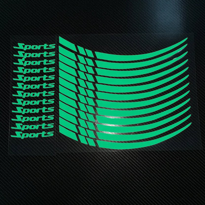 12-Piece Motorcycle Wheel Sticker Set | Reflective Rim Decals for 18-21 Inch Wheels | Night Safety & Styling Upgrade