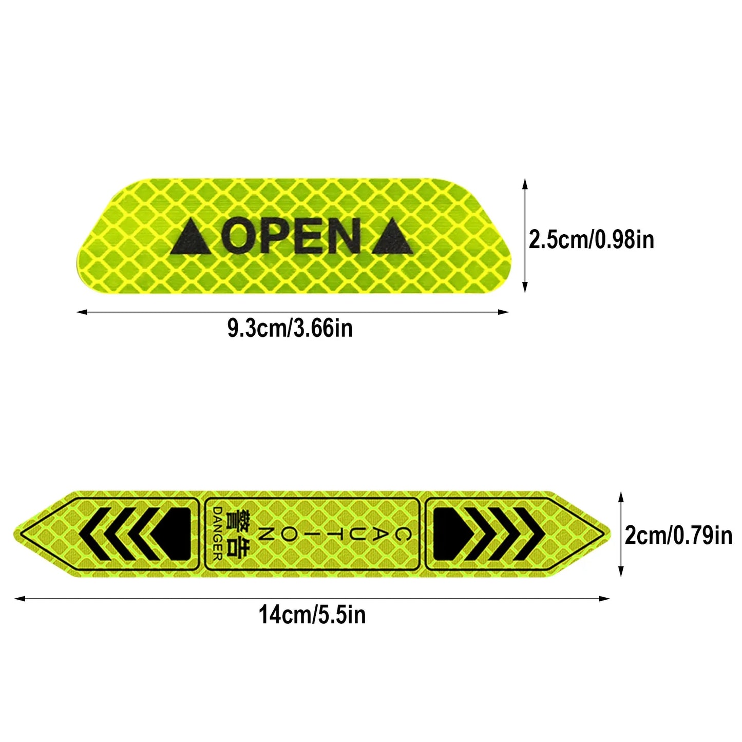 4-Piece Car Door Edge Protector & Warning Sticker Set | Reflective Safety Tape for Exterior & Interior | Prevents Scratches