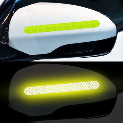 Universal Side Mirror Reflector Strips | Anti-Collision Warning Reflective Tape for Cars | Enhanced Night Visibility