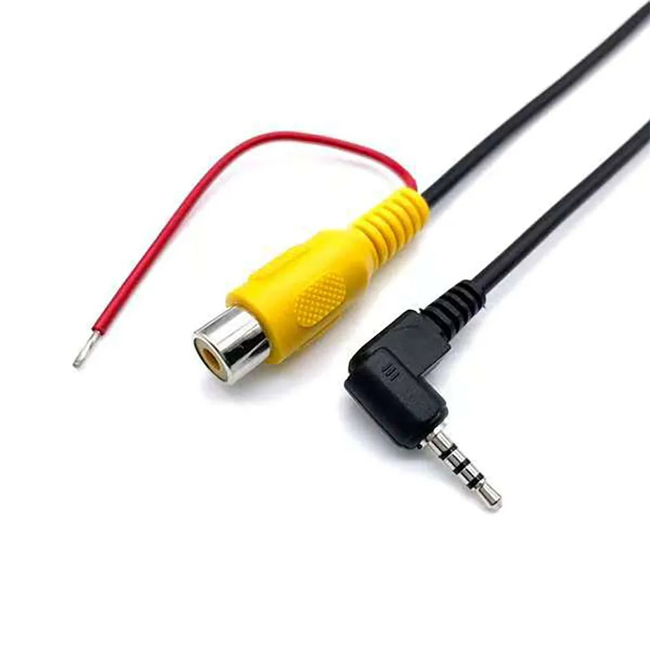 RCA to 2.5mm AV Adapter Cable | Rear View Camera Connection for DVR Dash Cam | Reverse Trigger Video Input Line