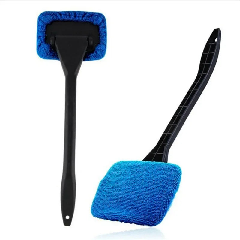 Car Windshield Cleaner Brush Kit Car Inside Window Cleaning Wash Tool Microfiber Wand with Handle Auto Window Easy Defogger Set