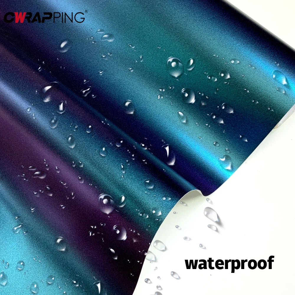 Chameleon Color-Shift Vinyl Wrap Film | Glossy & Matte Air-Release Sticker for Motorcycle & Auto Tuning | Waterproof